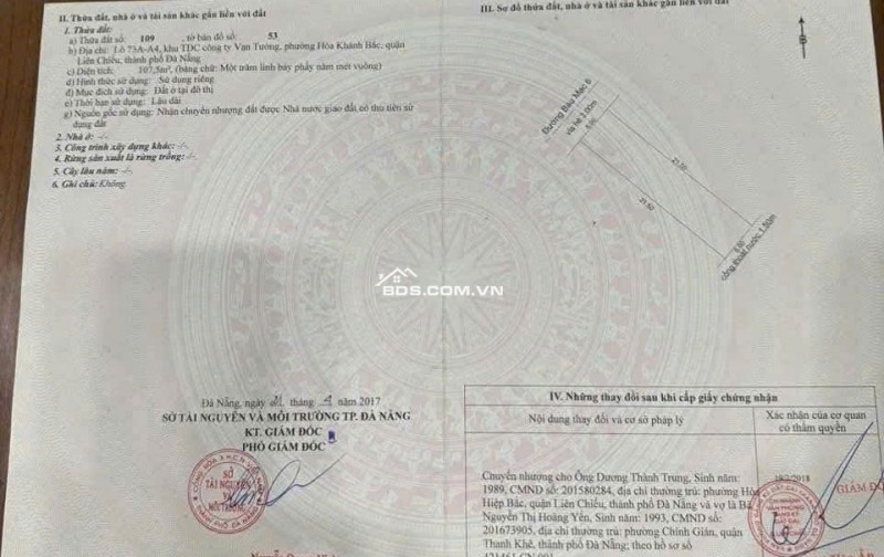 Đất mt đường Bàu Mạc 6  Hòa Khánh bắc Liên Chiểu  Đà Nẵng